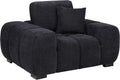 Coaster Home Furnishings - Octavia - Fabric Upholstered Accent Chair with Track Arms, Tufted Back, Curved Shape and Pocket Coil Seating - Living Room - Black - 511063