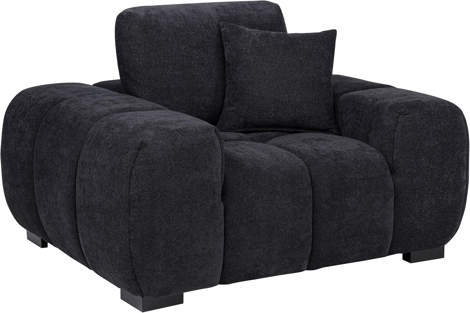 Coaster Home Furnishings - Octavia - Fabric Upholstered Accent Chair with Track Arms, Tufted Back, Curved Shape and Pocket Coil Seating - Living Room - Black - 511063