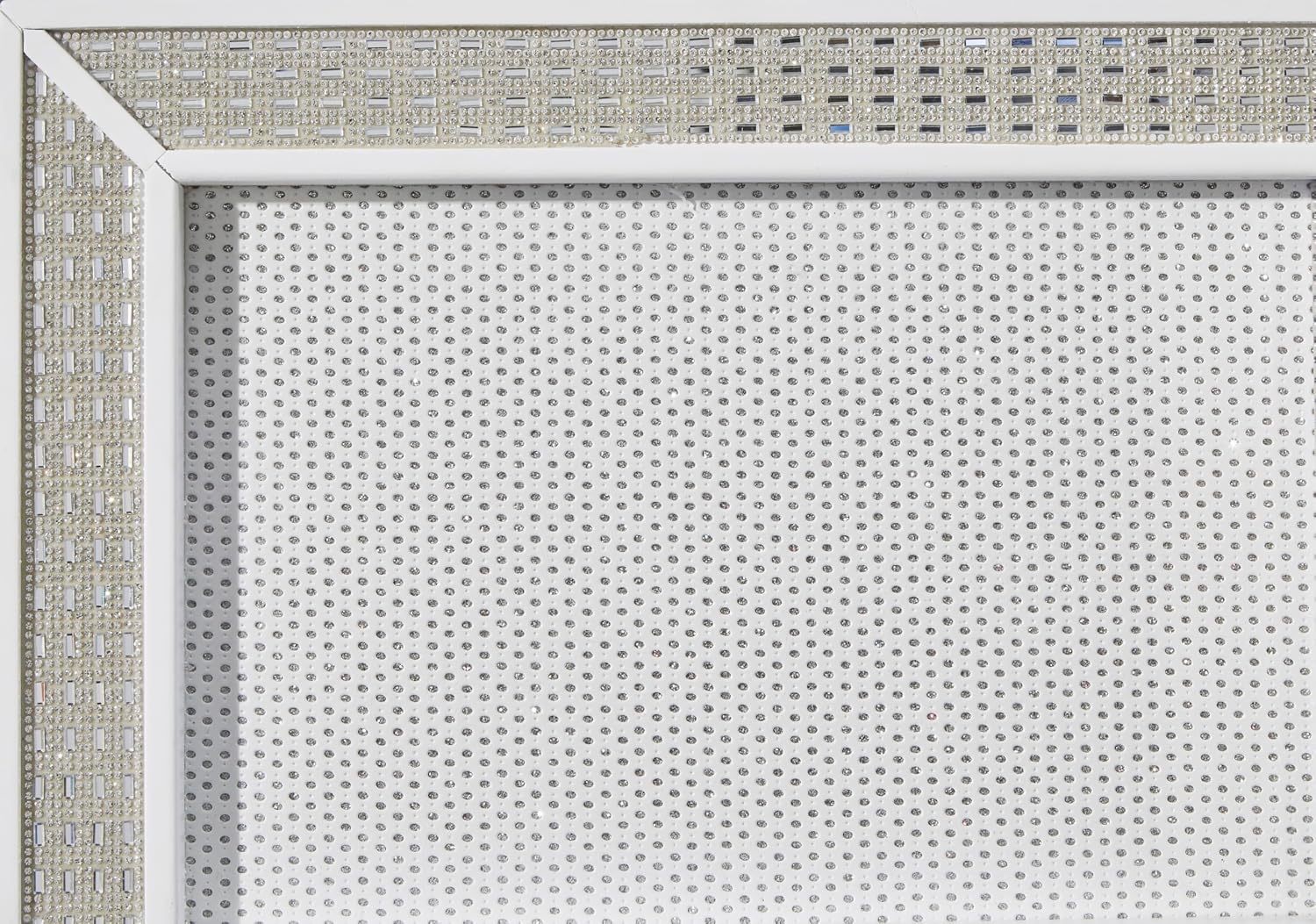 Signature Design by Ashley Chalanna Contemporary Dresser with 6 Drawers, Built-in LED Lighting, Rhinestone Details, Wood, White, 64' W x 20' D x 38.75' H