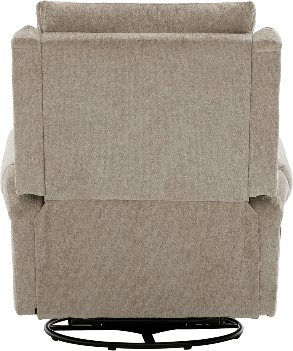 Christopher Knight Home Harper Massage Recliner Chair with 8 Modes, Chenille Upholstered Recliner Sofa, Swivel Massage Chair with a Side Storage Pocket for Living Room/Bedroom,Head Support,Light Brown