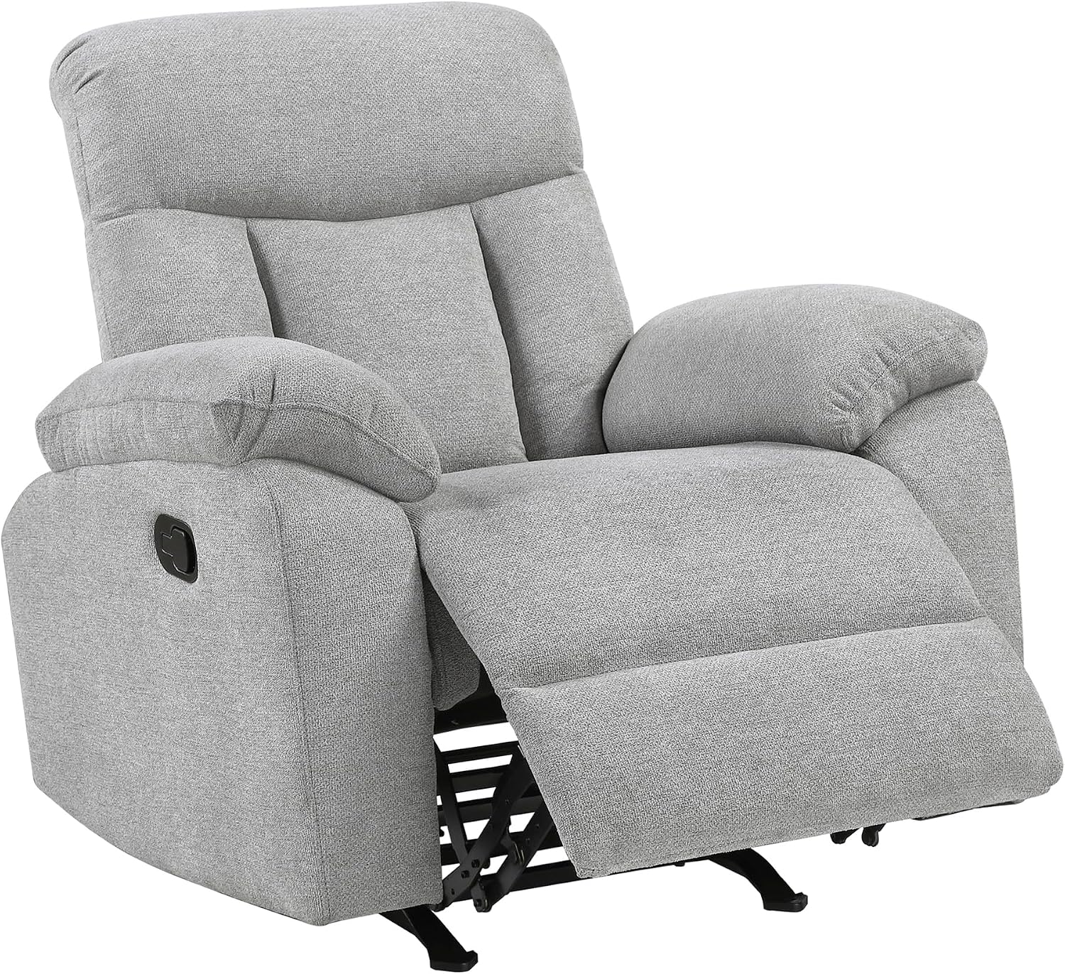 Lexicon Manual Rocker Recliner Chair for Living Room, Chenille Fabric Upholstered Rocking Reclining Chair, Home Theater Seating, Easy Assembly, Recliner, Gray
