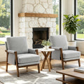 RNKSFX Accent Chairs for Living Room Set of 2, Modern Arm Chairs for Bedroom, Wooden Upholstered Mid Century Accent Chairs, Grey