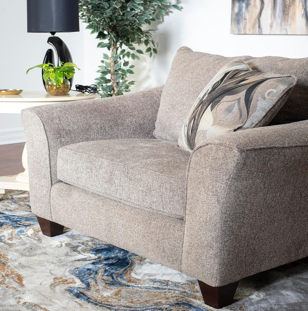 Roundhill Furniture Camaro Platinum Fabric Pillow back Accent
