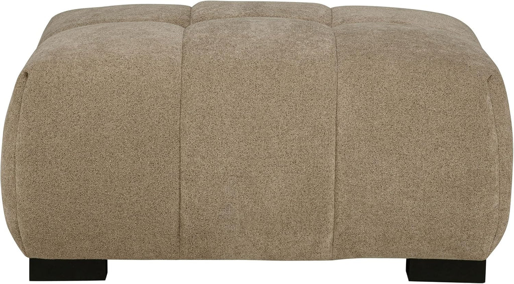Coaster Home Furnishings - Octavia - Fabric Upholstered Rectangular Ottoman with Grid Tufting, Wood Frame and Black Legs - Living Room - Camel - 509964