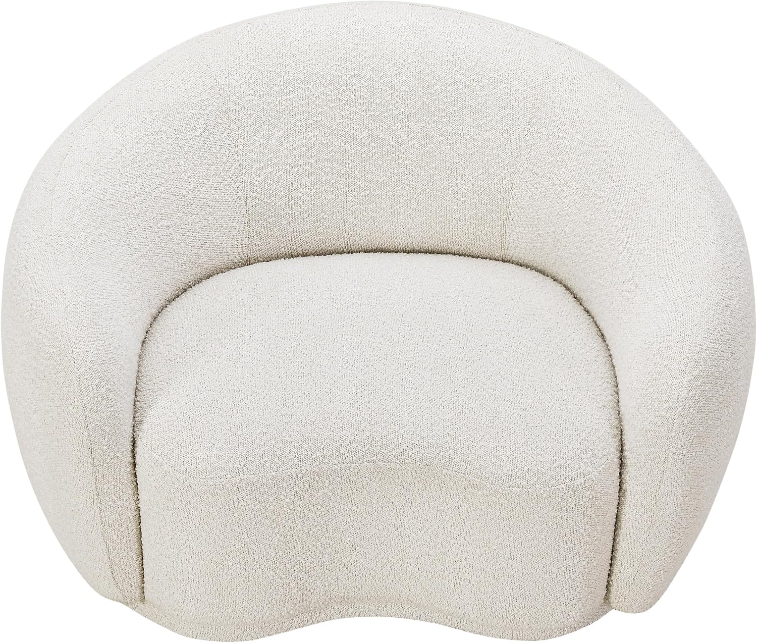Meridian Furniture 693Cream-C Hyde Collection Modern | Contemporary Boucle Fabric Upholstered Accent Chair with Rounded Back, Cream, 42' W x 38' D x 27.5' H