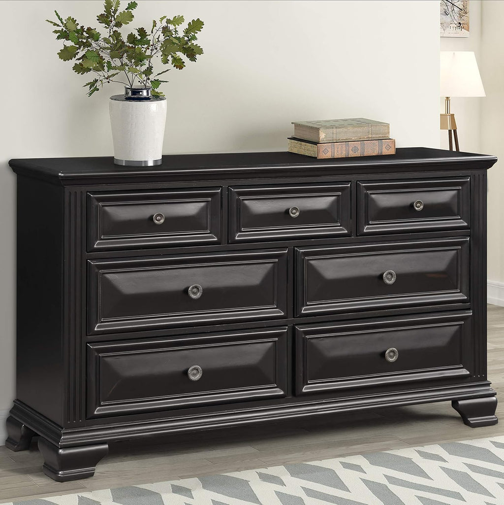 Roundhill Furniture Renova Vintage Black 7-Drawer Dresser
