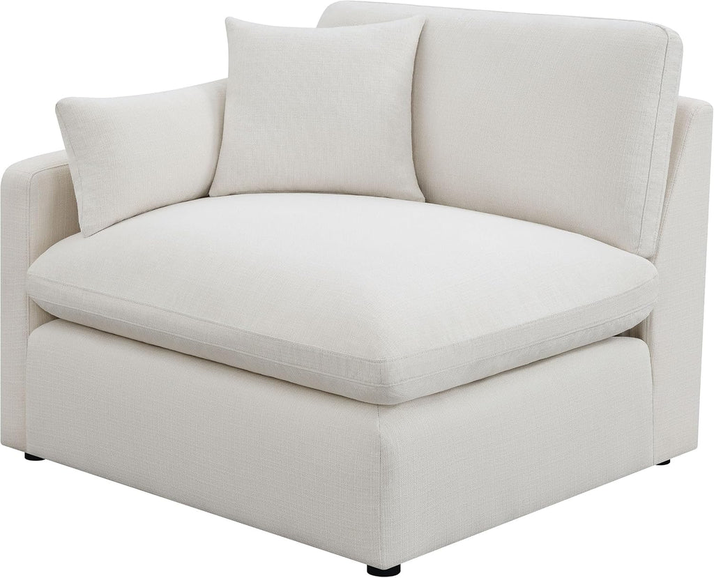 Coaster Home Furnishings - Hobson - 5-Piece Upholstered Modular Sectional Sofa with Accent Pillows and Sloped Track Armrests - Living Room - Ivory - 551451-SETA