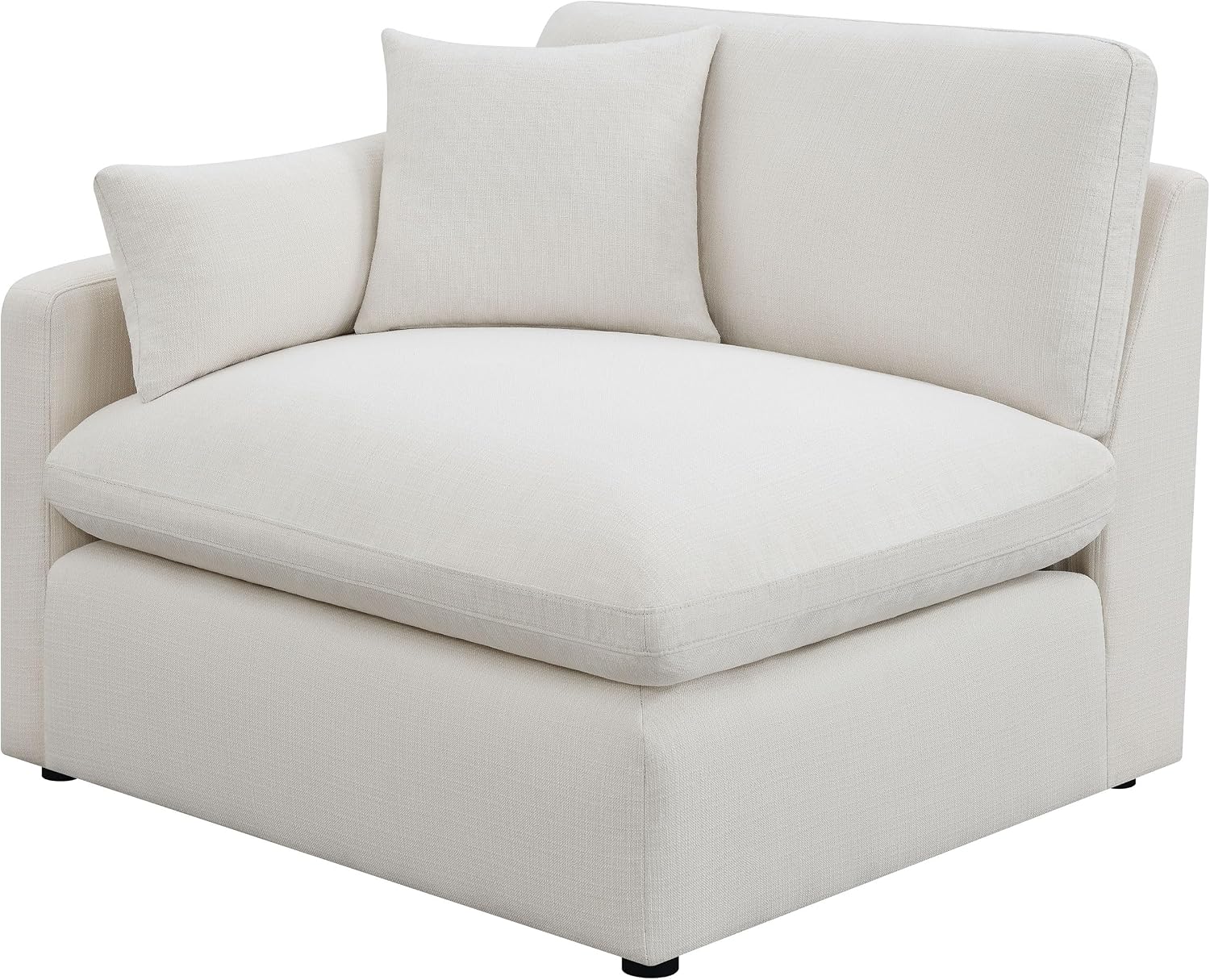 Coaster Home Furnishings - Hobson - 5-Piece Upholstered Modular Sectional Sofa with Accent Pillows and Sloped Track Armrests - Living Room - Ivory - 551451-SETA