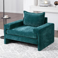Christopher Knight Home Aylen Modern Chenille Upholstered Accent Chair with Wide Armrests, Wooden Living Room Club Chair, Bedroom Comfy Reading Chair with Back Pillow, Teal Green