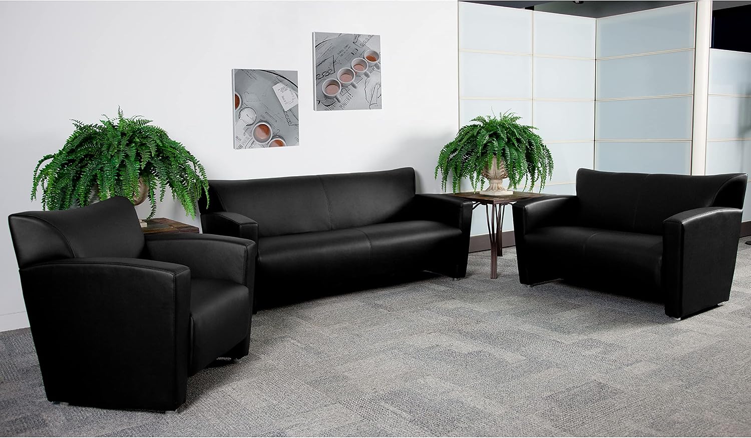 Flash Furniture HERCULES Majesty Series Black LeatherSoft Loveseat