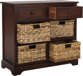 SAFAVIEH Furniture - Herman 2-Drawer Storage Unit - Dark Cherry - Solid Wood - Classic Storage Design - Ideal for Living Room, Entryway, Home Office, 29'W x 13'D x 27.5'H - Fully Assembled (AMH5702D)