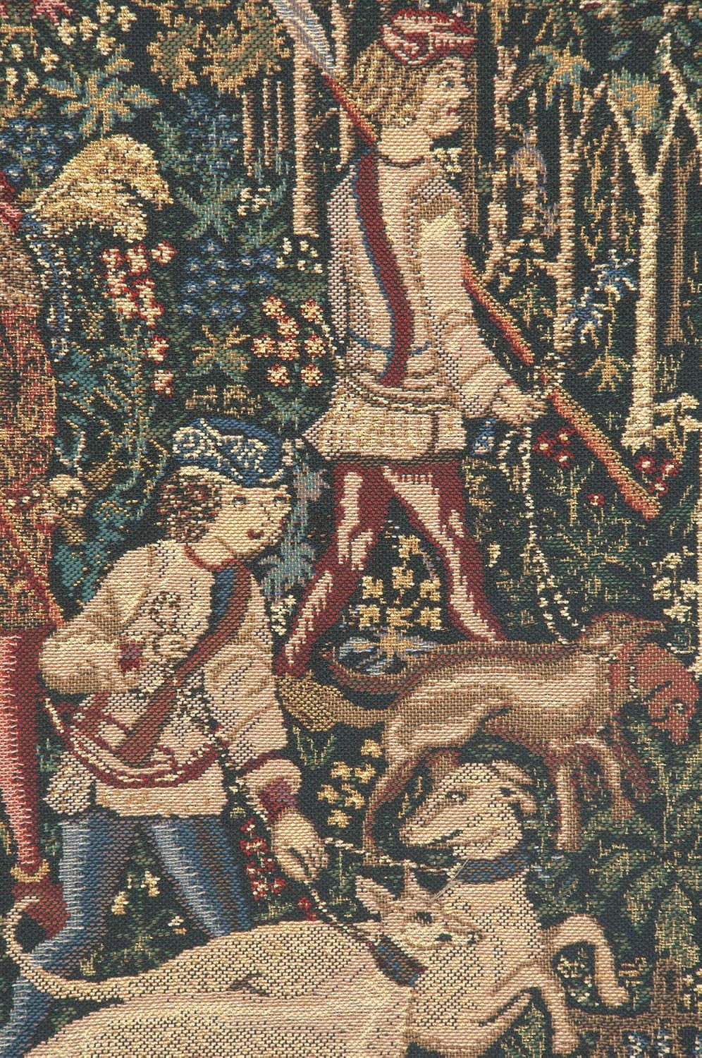 C Charlotte Home Furnishings Inc Unicorn Hunt with Loops Belgian Tapestry Wall Hanging | Viscose Cotton and Polyester Blend Wall Art | 19 in. x 19 in | Home Decor Accents