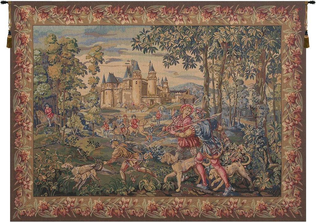C Charlotte Home Furnishings Inc La Chasse Belgian Tapestry Wall Hanging | Viscose Cotton and Polyester Blend Wall Art | 45 in. x 69 in | Home Decor Accents