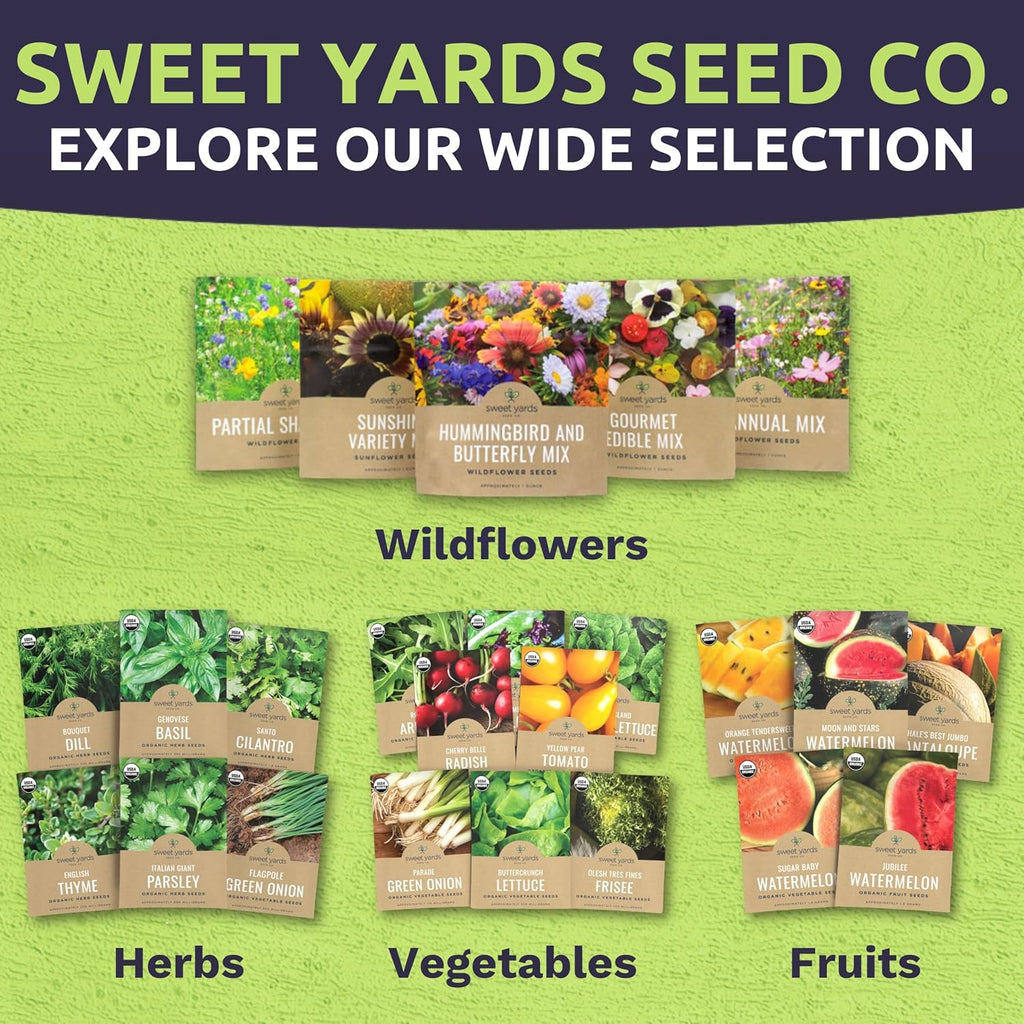Bulk Wildflower Seeds Butterfly and Humming Bird Mix - 5 Pounds - Over 600,000 Open Pollinated Annual and Perennial Seeds