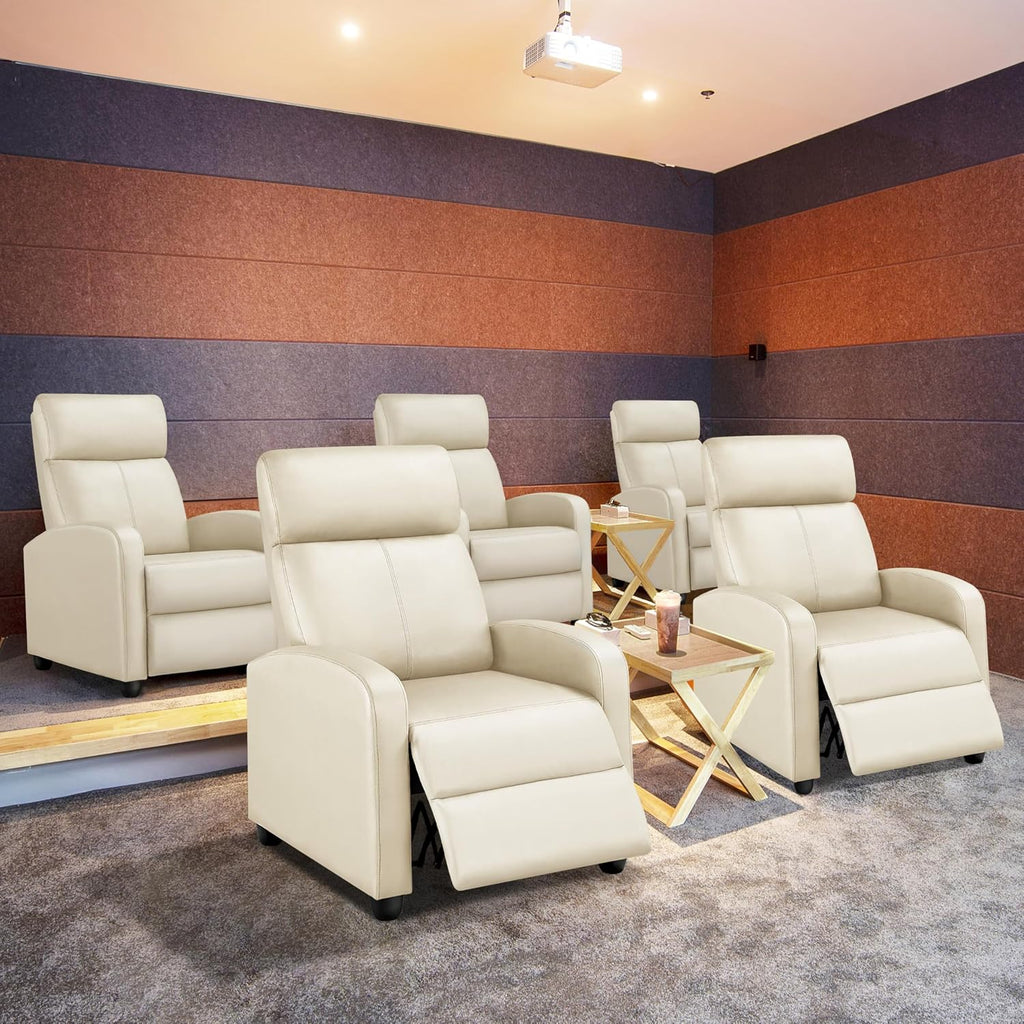 Topeakmart Recliner Chair for Living Room Recliner Sofa Reading Chair Single Sofa Home Theater Seating Modern Reclining Chair Easy Lounge with PU Leather Padded Seat Backrest