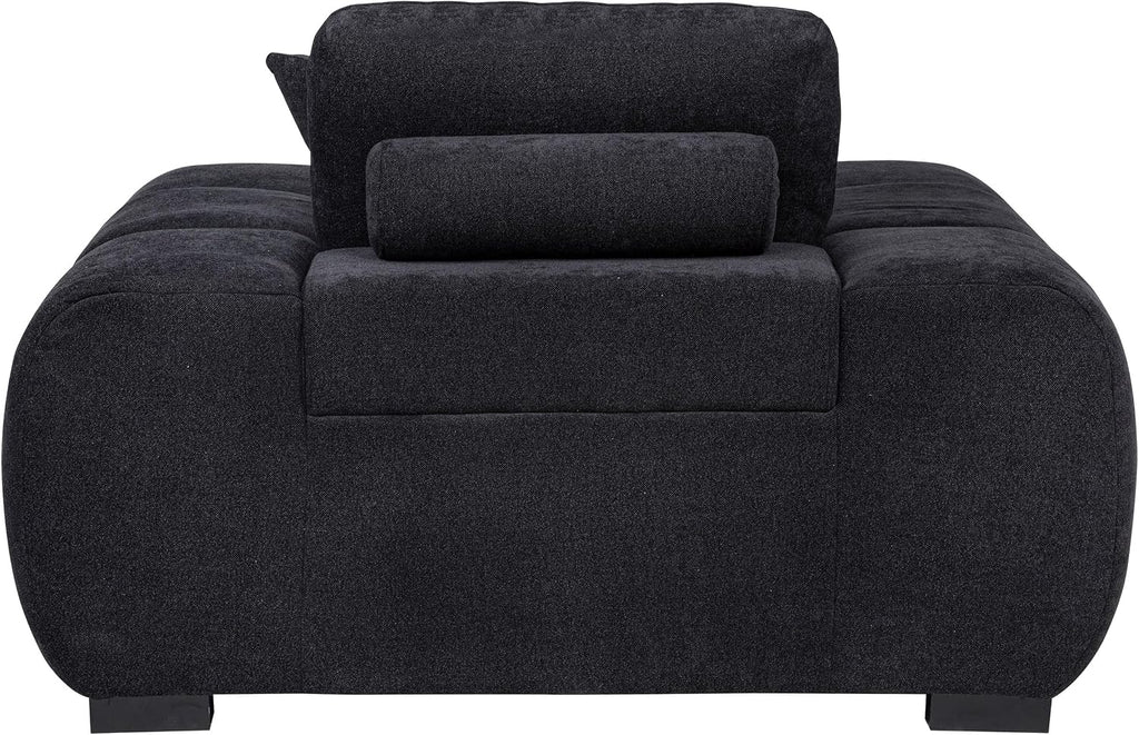 Coaster Home Furnishings - Octavia - Fabric Upholstered Accent Chair with Track Arms, Tufted Back, Curved Shape and Pocket Coil Seating - Living Room - Black - 511063