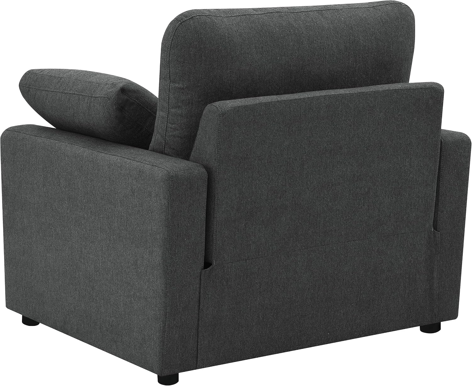 Coaster Home Furnishings - Collins - Wood and Fabric - Power Recliner with Horizontal Tufted Detail, Padded Arms, and Reversible Cushions - Living Room - Dark Gray - 609533P