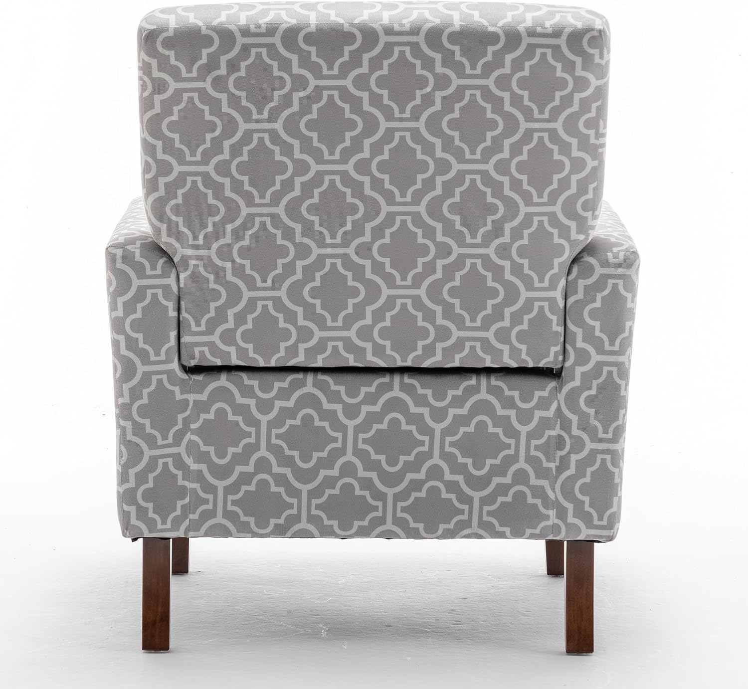 Container Furniture Direct Contemporary Accent Arm Chair with Birch Wood Frame and Velvet Upholstery, Armchair for Office and Living Room Decor, Removable Cushions, 03 Printed Fabric