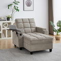 Eafurn Convertible Chaise Lounge Sleeper Chair with Storage and 6-Position Reclining Backrest,Modern Tufted Recliner Lounge Chaise Chair with Swivel Tray Table & USB Port for Living Room