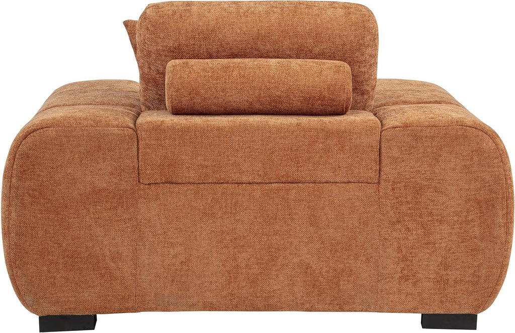 Coaster Home Furnishings - Octavia - Fabric Upholstered Track Arm Accent Chair with Curved Shape, Tufted Waterfall Seat and Reversible Back Cushion - Living Room - Orange - 509353