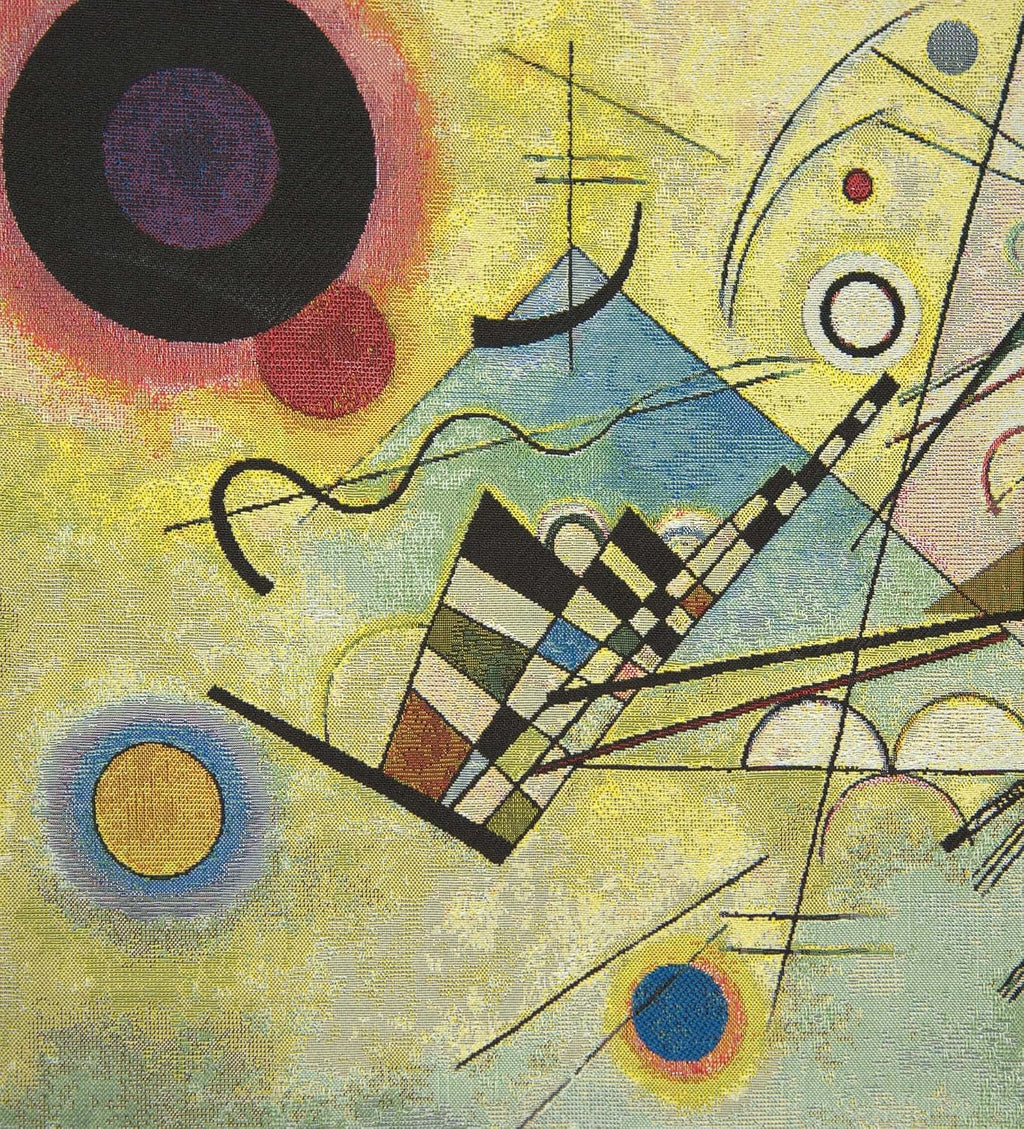 C Charlotte Home Furnishings Inc Kandinsky Composition VIII European Tapestry Wall Hanging | Viscose Cotton and Polyester Blend Wall Art | 19 in. x 27 in | Home Decor Accents | Inspired by Famous