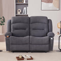 Weture Oversized Recliner Loveseat with Heat and Massage, Wall-Hugger Reclining Sofa with Cup Holders and USB Port, Big Large 2-Seater Double RV Recliner Loveseat for Living Room (Fabric, Grey)
