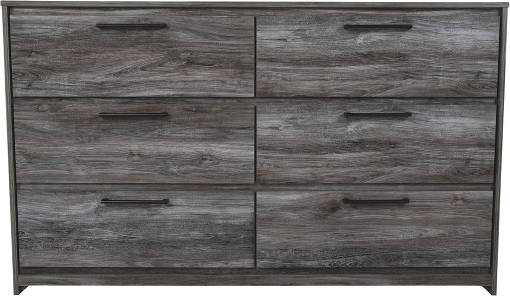 Signature Design by Ashley Baystorm Rustic Coastal 6 Drawer Dresser, Smoky Gray
