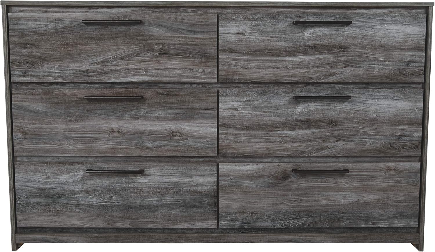 Signature Design by Ashley Baystorm Rustic Coastal 6 Drawer Dresser, Smoky Gray
