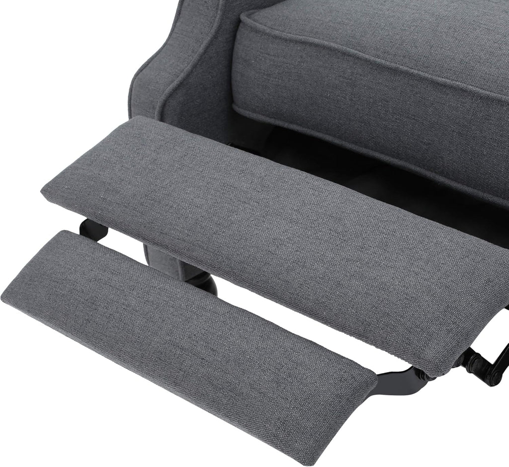 Christopher Knight Home Earlean Fabric Recliner (Set of 2), Charcoal, Dark Brown