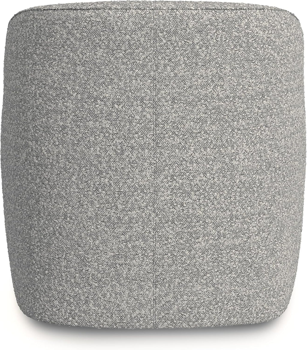 HomePop 360° Barrel Back Swivel Chair - White Boucle with Gray Yarn