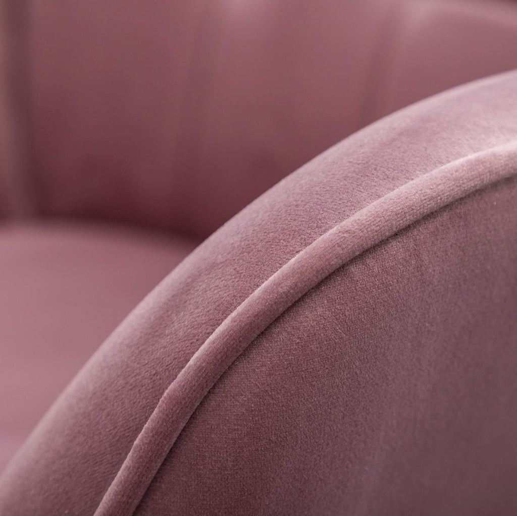Roundhill Furniture Leiria Contemporary Silky Velvet Tufted Accent Chair with Ottoman, Mauve