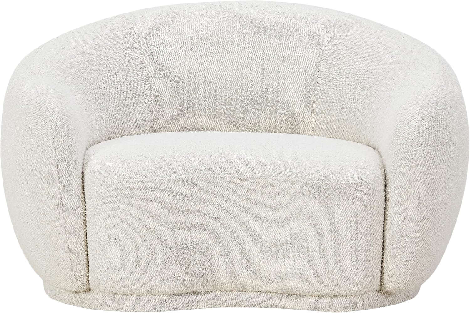 Meridian Furniture 693Cream-C Hyde Collection Modern | Contemporary Boucle Fabric Upholstered Accent Chair with Rounded Back, Cream, 42' W x 38' D x 27.5' H