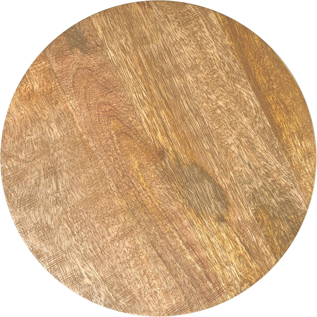 SIMPLIHOME Boyd End Table - 13' Wide x 18' High Solid Mango Wood Round Accent Table in Natural, Handcrafted Contemporary Nightstand or Lamp Stand for Living Room, Bedroom, or Office, Assembled