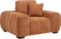 Coaster Home Furnishings - Octavia - Fabric Upholstered Track Arm Accent Chair with Curved Shape, Tufted Waterfall Seat and Reversible Back Cushion - Living Room - Orange - 509353