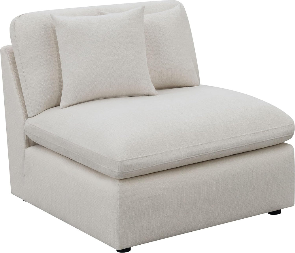 Coaster Home Furnishings - Hobson - 5-Piece Upholstered Modular Sectional Sofa with Accent Pillows and Sloped Track Armrests - Living Room - Ivory - 551451-SETA