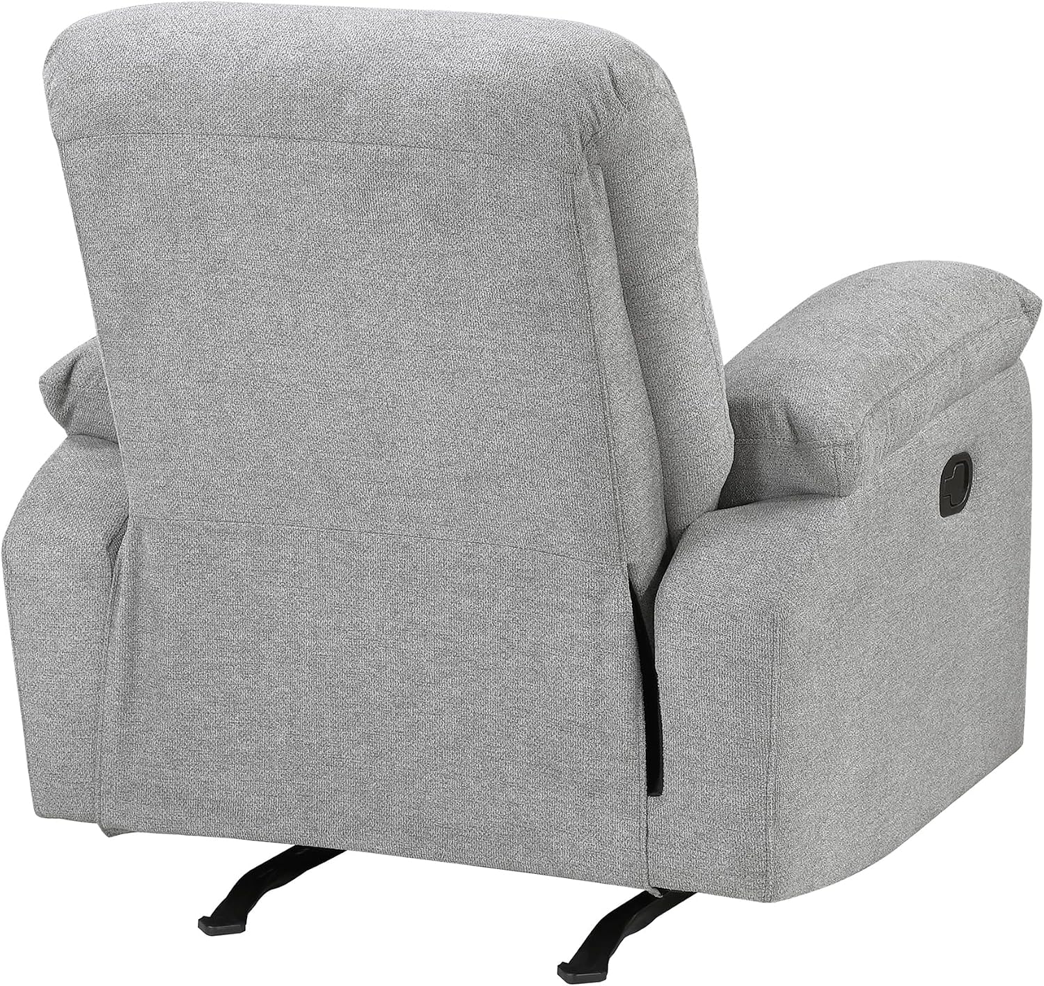Lexicon Manual Rocker Recliner Chair for Living Room, Chenille Fabric Upholstered Rocking Reclining Chair, Home Theater Seating, Easy Assembly, Recliner, Gray