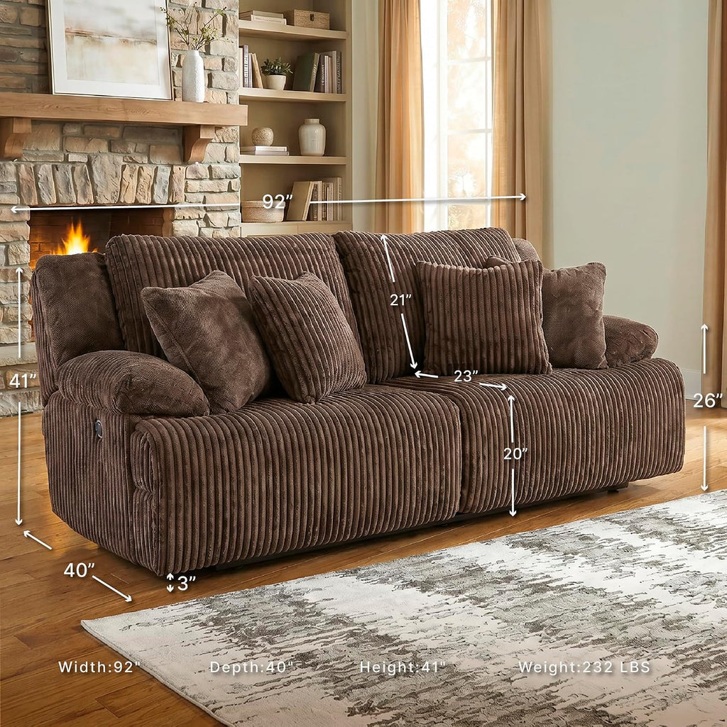 Signature Design by Ashley Top Tier Modern 2-Piece Reclining Sectional Loveseat with 4 Accent Pillows, Dark Brown