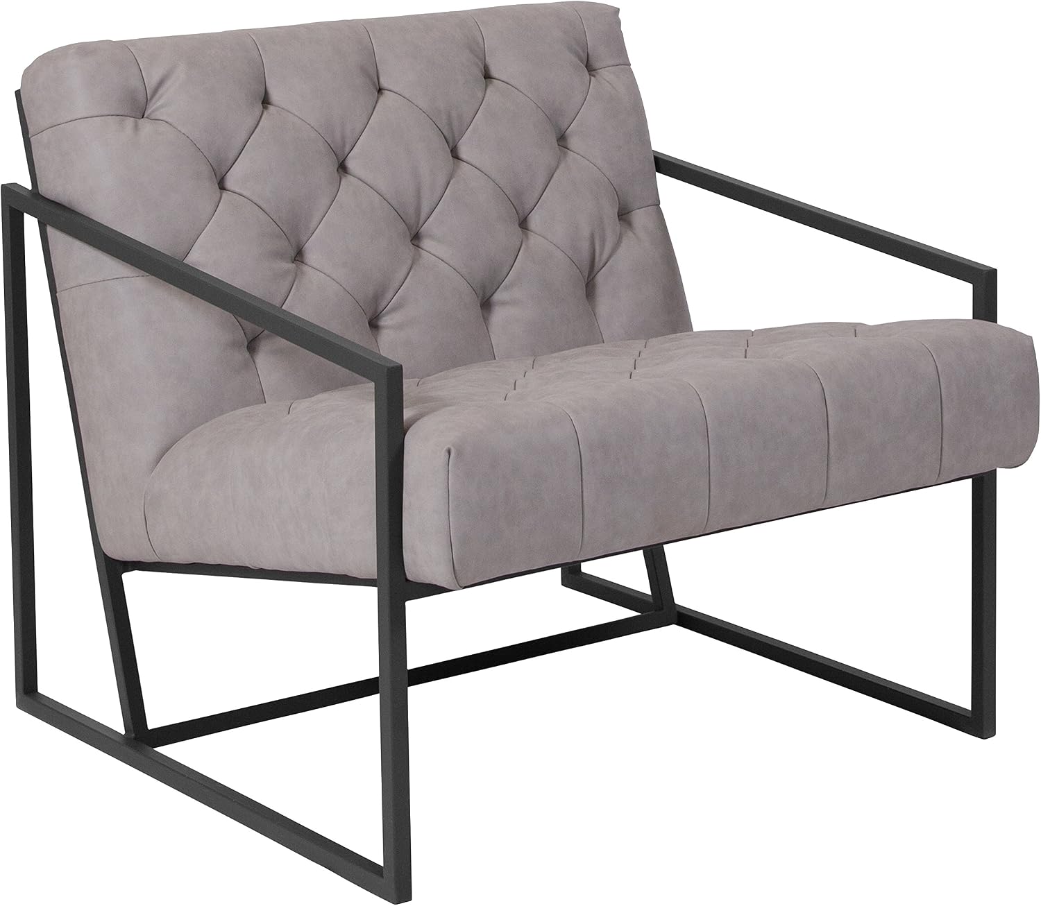 Flash Furniture HERCULES Madison Series Retro Light Gray LeatherSoft Tufted Lounge Chair