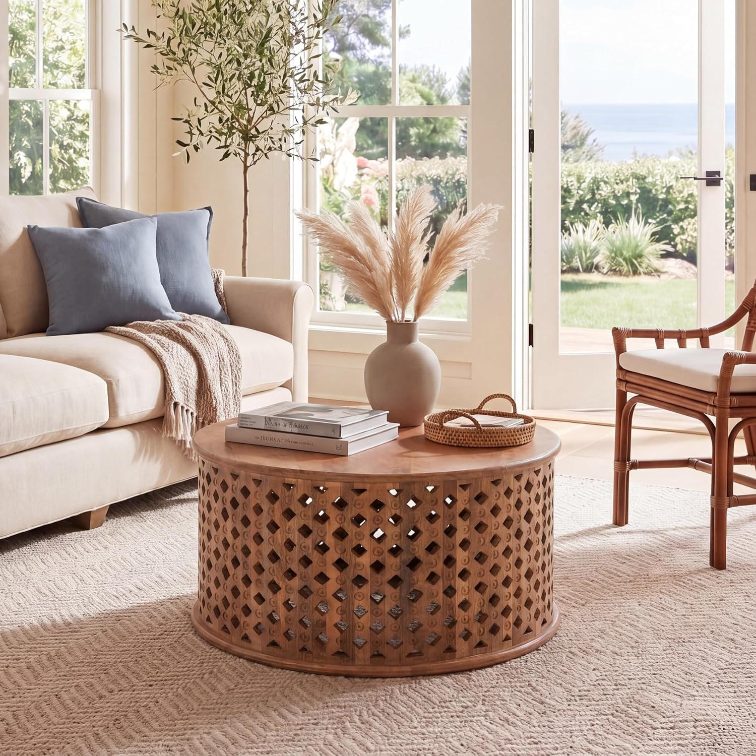 Safavieh Home Collection COF5301 Table, Burnt Natural