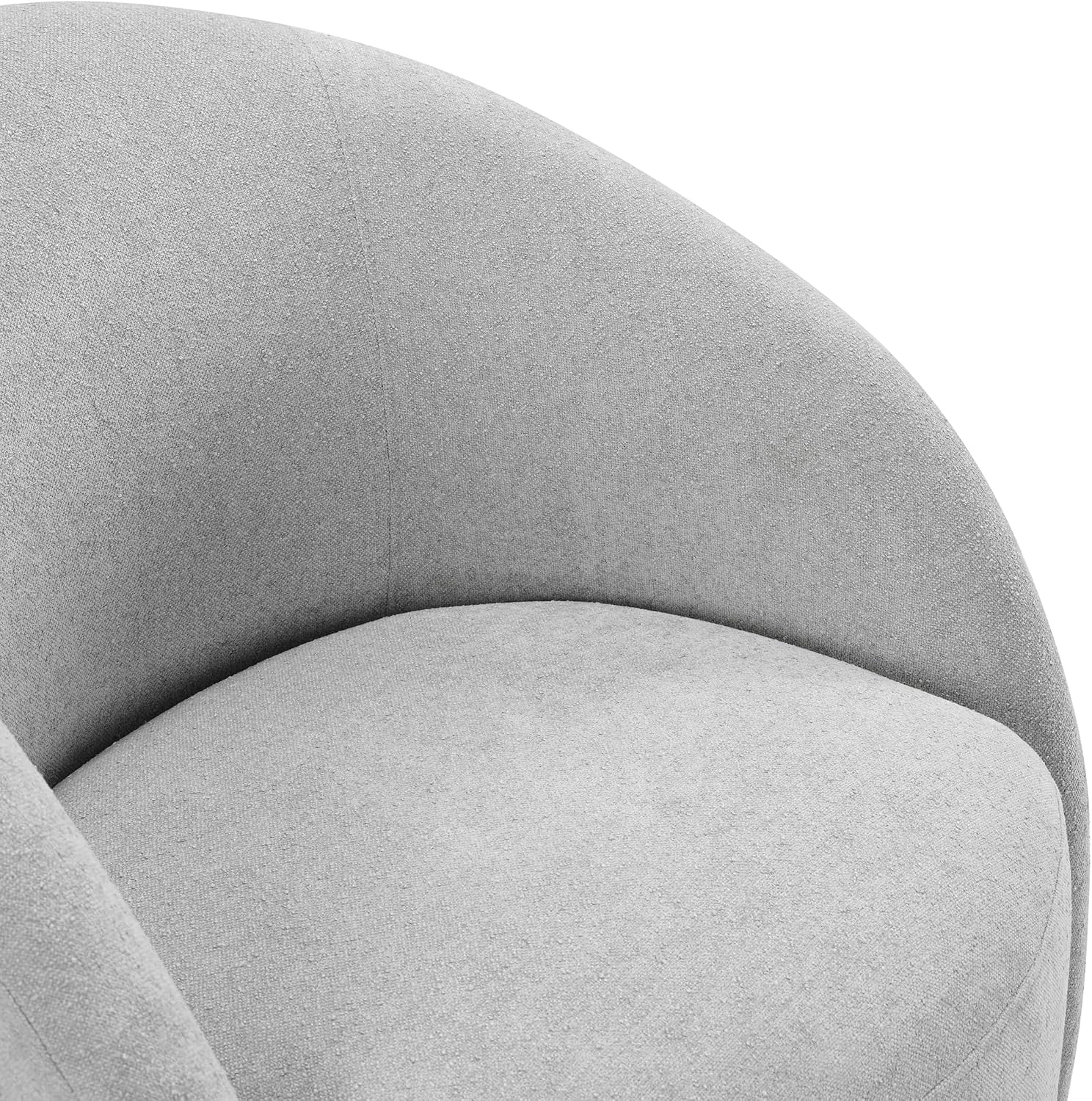 Lexicon 360 Degree Swivel Accent Chair, Boucle Fabric Arm Chair with Metal Swivel Base and Sloped Arms for Living Room/Bedroom/Office, Light Gray