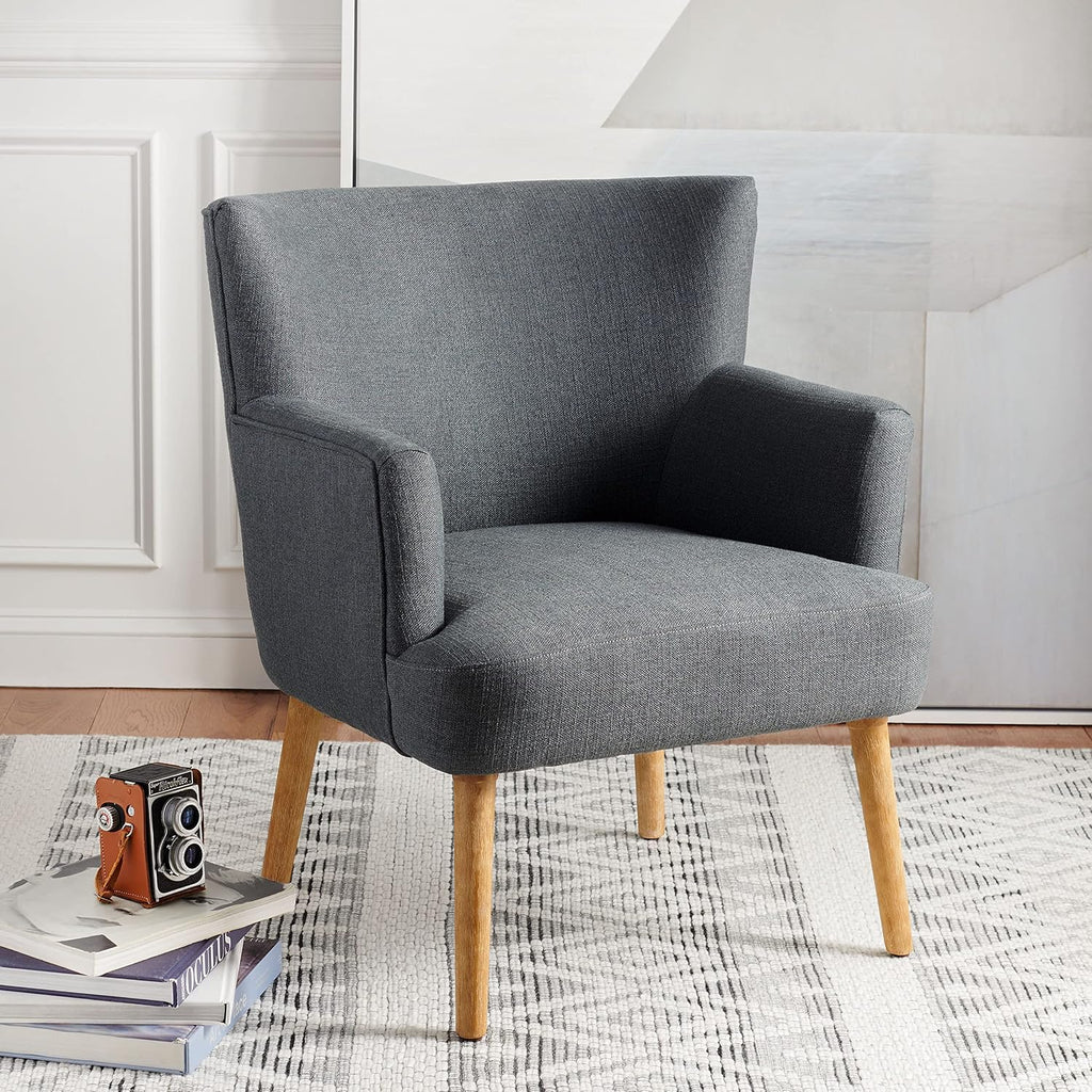 SAFAVIEH Home Collection Delfino Dark Grey/Natural Accent Chair