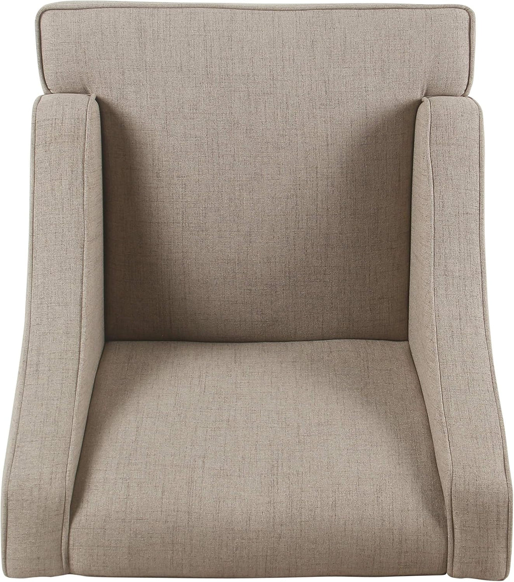 Homepop Home Decor | Upholstered Swoop Arm Accent Chair | Accent Chairs for Living Room & Bedroom | Decorative Home Furniture，Light Taupe