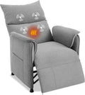 GarveeHome Elertric Recliner Chair with Massage and Heat, Adjustable Single Recliners Sofa with Remote Control Home Theater Seating &Armchair for Living Room/Office (Fabric, Grey)