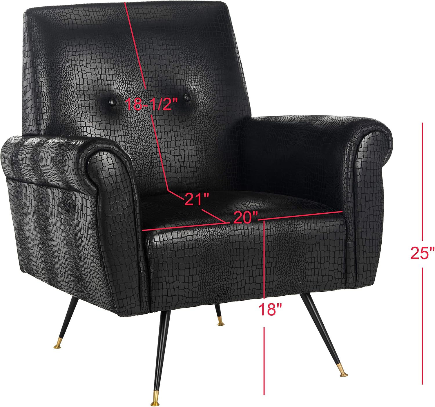 Safavieh Accent Chair, Normal, Black