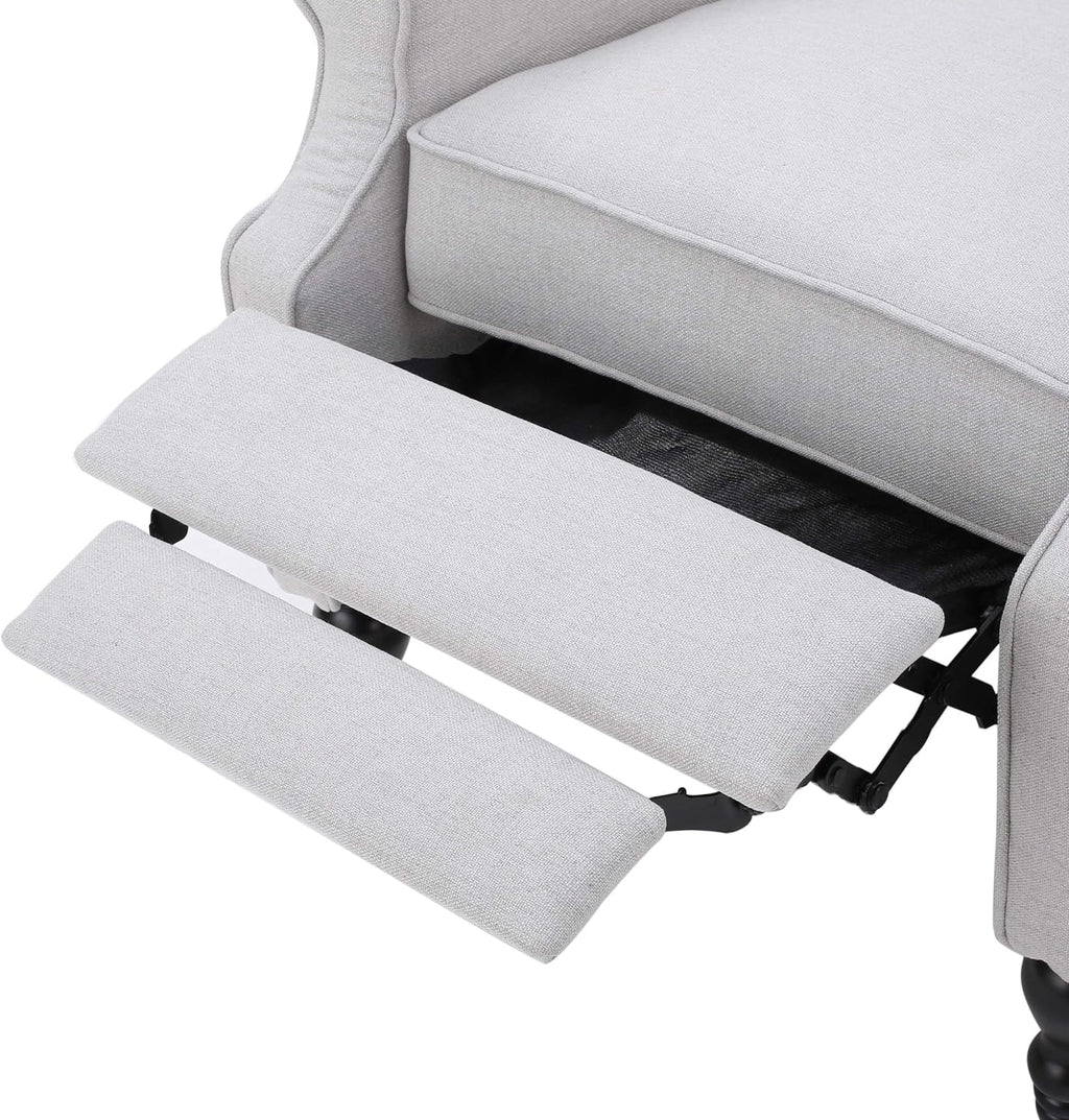 Christopher Knight Home Earlean Fabric Recliner (Set of 2), Light Gray, Dark Brown