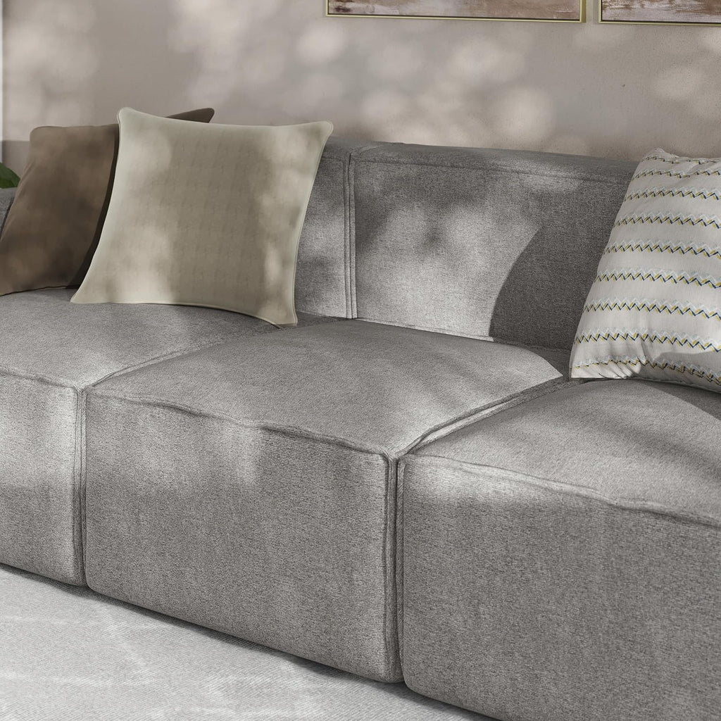 Flash Furniture Bridgetown Fabric Middle Chair Module for Sectional Sofa, Customizable Modular Couch Armless Middle Seat, Gray
