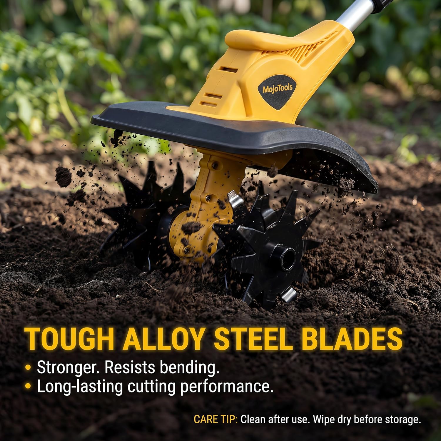 21V Cordless Tiller Cultivator, 360RPM Electric Garden Tiller with 2 x 3.0Ah Batteries, 9-Inch Width & 7-Inch Depth, Lightweight Rototiller for Raised Beds, Flower Beds & Soil Cultivation
