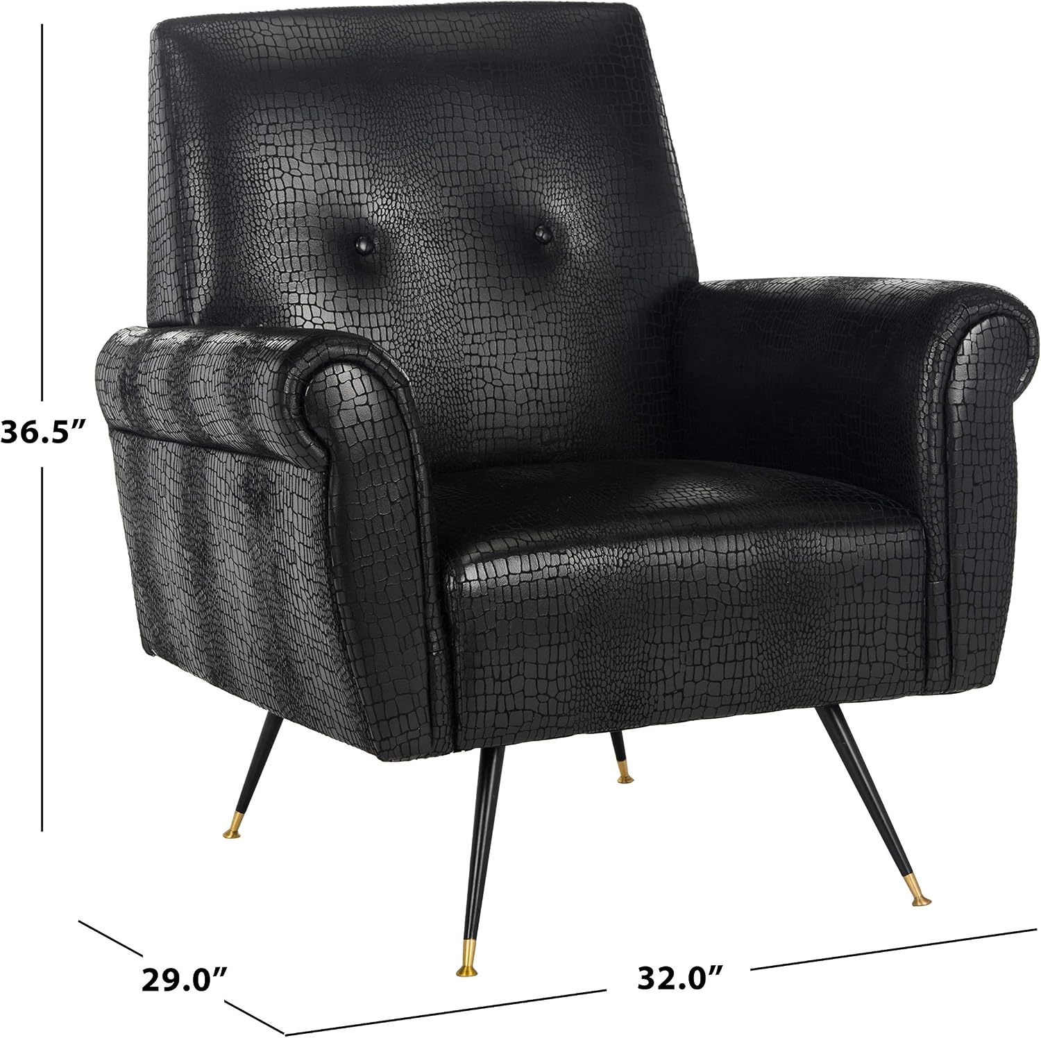Safavieh Accent Chair, Normal, Black