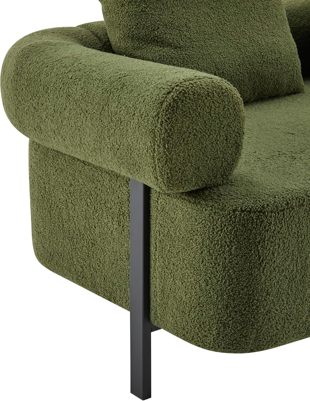 Christopher Knight Home Gilly 78' Modern Boucle Upholstered Sofa with Pillow, Oversized Comfy Cloud Couch with Wooden Frame, 3-Seater Sofa Couch for Living Room, Bedroom, Home Office, Olive Green