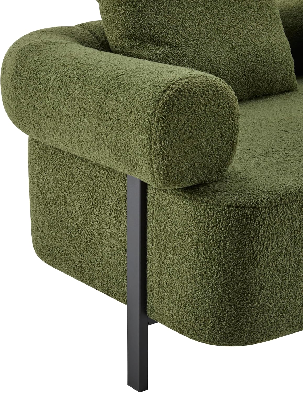 Christopher Knight Home Gilly 78' Modern Boucle Upholstered Sofa with Pillow, Oversized Comfy Cloud Couch with Wooden Frame, 3-Seater Sofa Couch for Living Room, Bedroom, Home Office, Olive Green